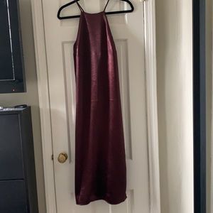 Halter Neck Eggplant Slip Dress